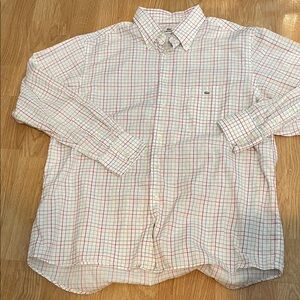 Lacoste Men's Red and Green Checkered Shirt